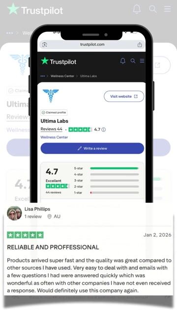 The Go-To for Research Quality 🧪✨

We are incredibly proud of our 4.7 Trustpilot rating, and reviews like this from Lisa Phillips show why:

"RELIABL