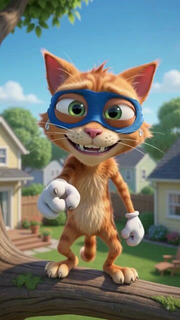 The Superhero Cat's Epic Leap of Doom! 🐱🦸‍♂️💥 #shorts #FunnyCat #SuperCat #CartoonComedy #AnimationShorts #ViralShorts