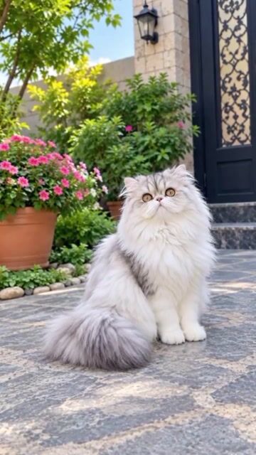 Fluffy Persian Cat’s Funny Little Dance 😍🐾
 #pets #birds #animallovers #viral #fyp #freetalk
