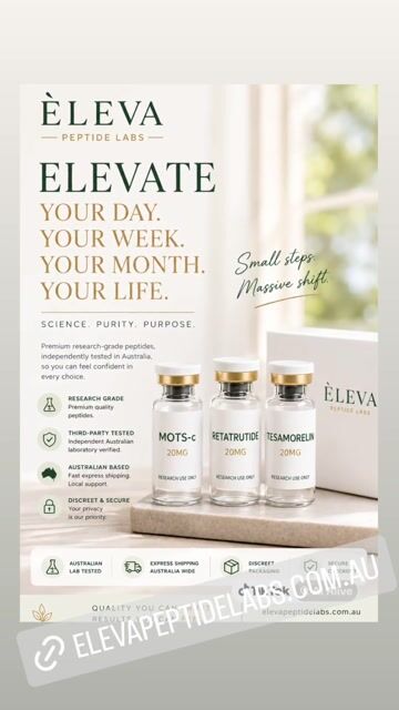 Elevate your life with www.elevapeptidelabs.com.au

#pepcommunity #peptides #Australia