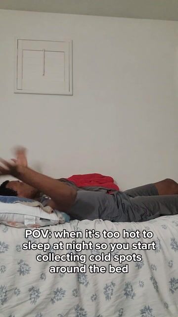 Too hot to sleep #fyp #pov #relatable #sleeping #funny